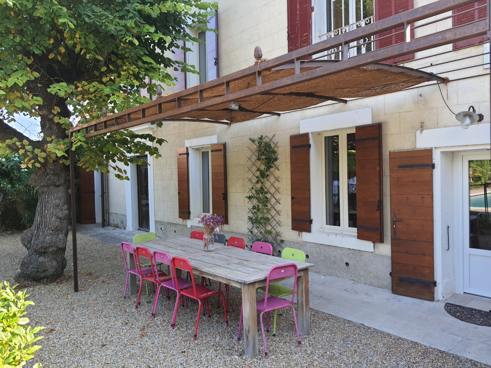 Terrace under the pergola